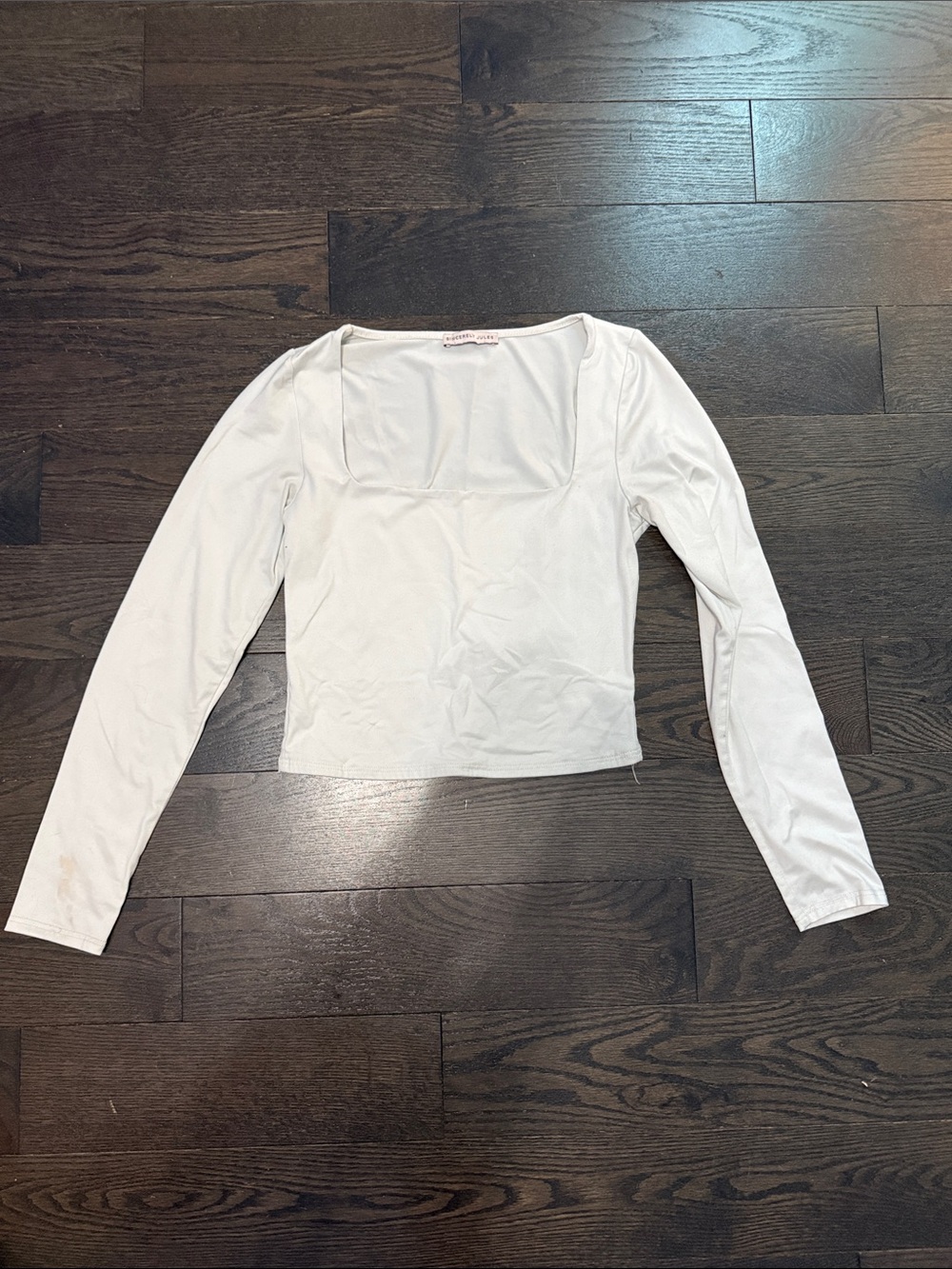 Sincerely Jules White Square Neck Long Sleeve Top